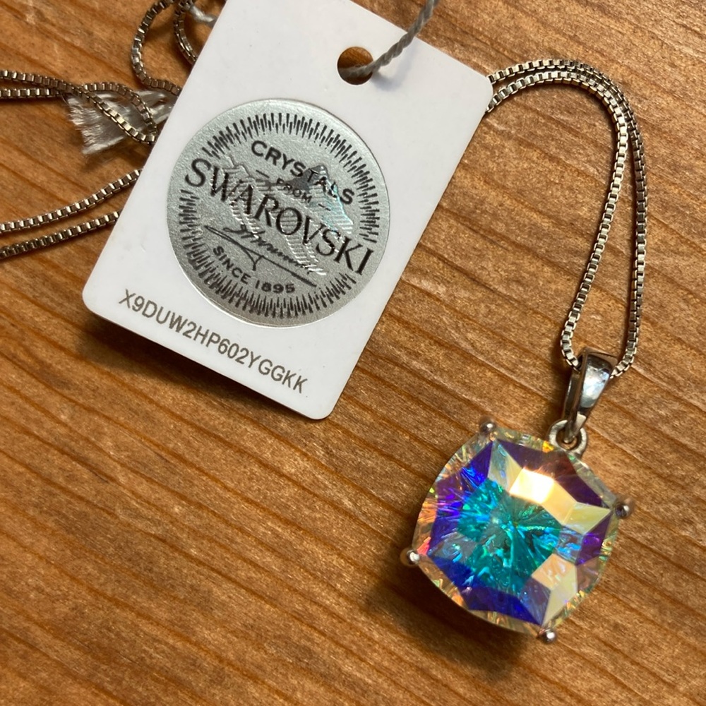 Swarovski Aurora Borealis Crystal Sterling Necklace